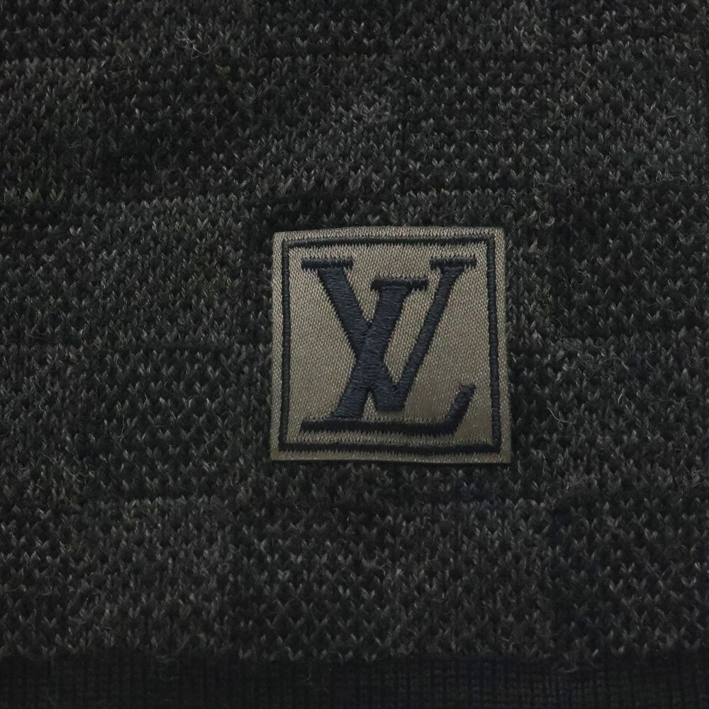 LOUIS VUITTON ルイヴィトン エシャルプ プティ ダミエ グラフィット ウール マフラー ブラック M 70028