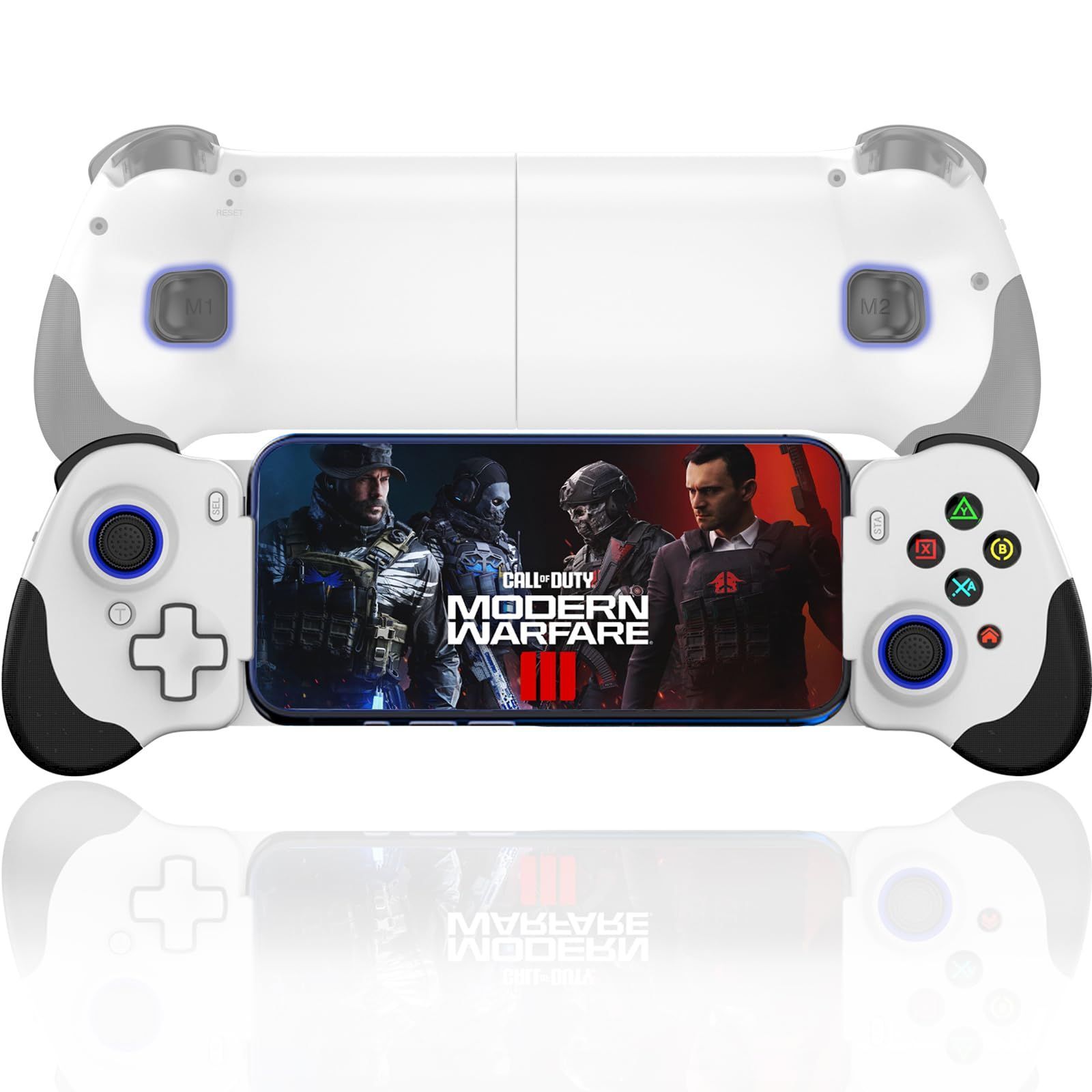 数量 Cモバイルゲームコントローラー Type-C PS5|Xbox|PCゲームをスマホでストリーミング X-input|MFi|shootingplus V3モード搭載 連射|連射ホールド ホール効果ジョイスティックおよびトリガー PD急速充電 白