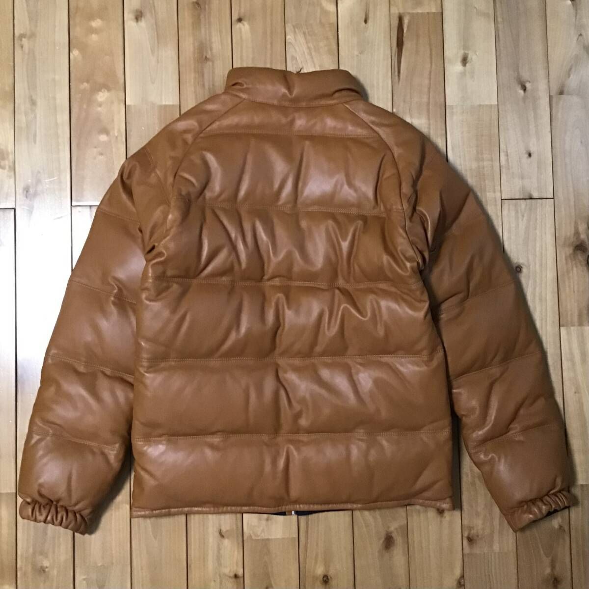 シープスキン レザー ダウンジャケット Sサイズ a bathing ape BAPE 