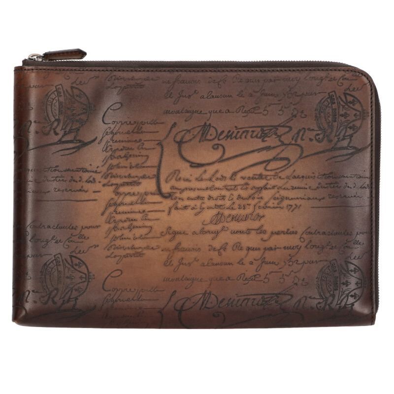 ベルルッティ ニノGM スクリットレザークラッチバッグ メンズ