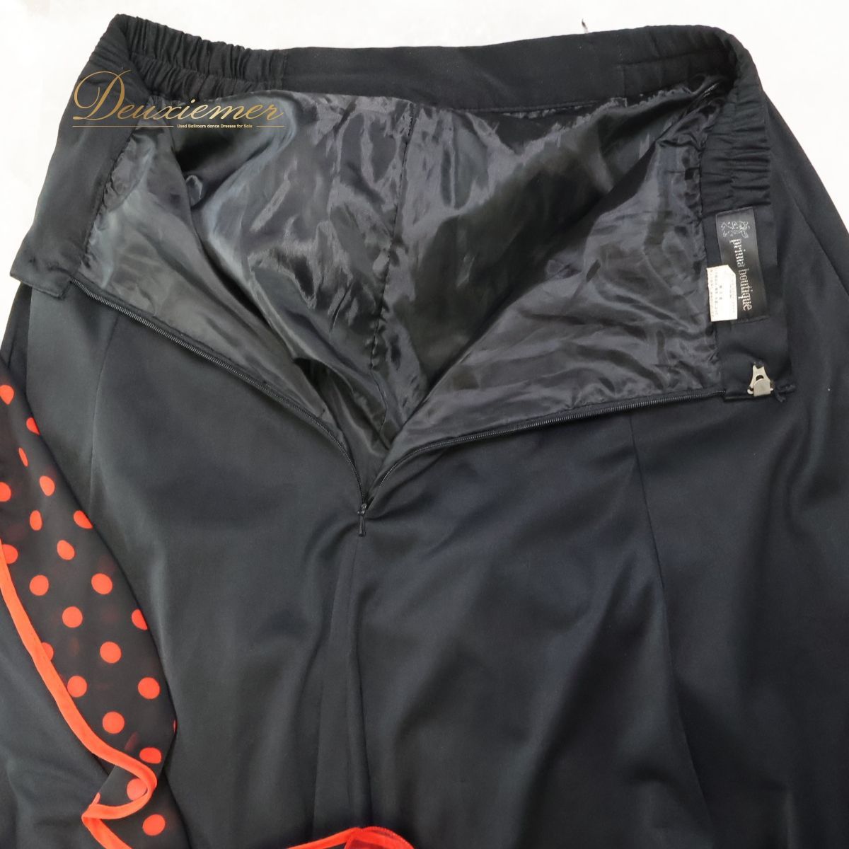 【フラメンコ衣装】ブラック prima boutique プリマブティック ファルダ スカート 黒 ボランテ フリル 白 ドット 水玉 練習着 フラメンコ衣装】ブラック ファルダ スカート ボランテ フリル