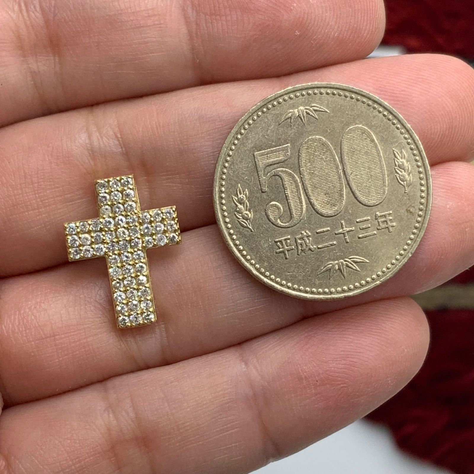 K18 ダイヤクロス ペンダント 0.54ct 1.5g