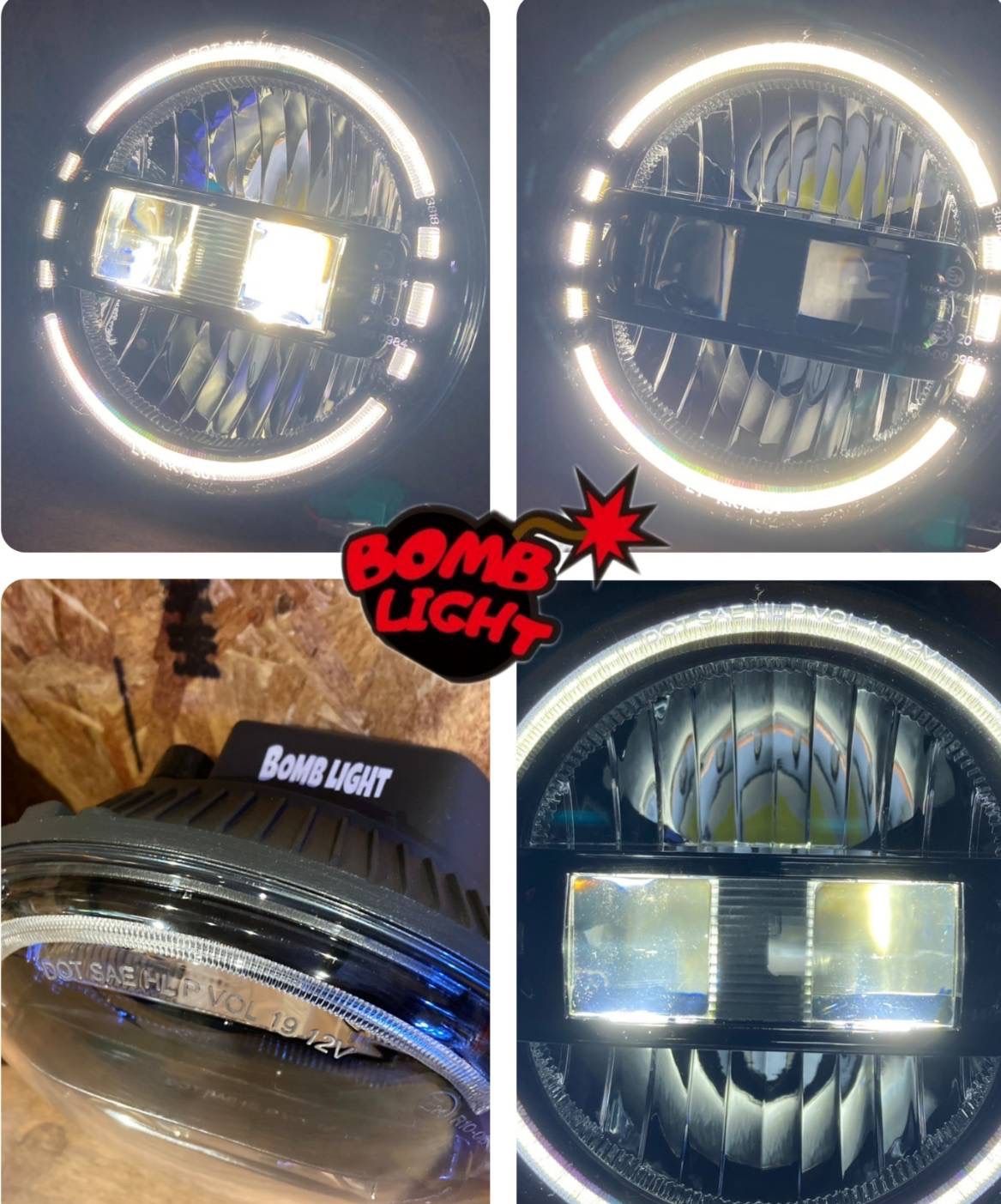 ジムニー JA11 JA22 JA12 JB31 JB32 ランドクルーザー 70 HZJ76 74 ジープ ラングラー 汎用7インチLEDヘッドライト ハーレー 丸目60 ランクル TJ JKラングラー ハマーH1 性変換リレー付