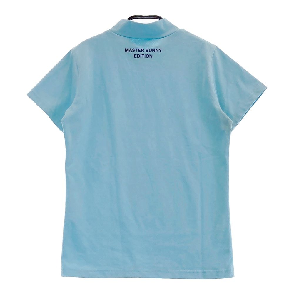 サイズ：0 MASTER BUNNY EDITION マスターバニーエディション 2025年モデル ハイネック 半袖Tシャツ  ブルー系 [240101481817] ゴルフウェア レディース ストスト サイズ：0 MASTER BUNNY EDITION マスターバニーエディション