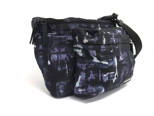 EMPORIO ARMANI エンポリオアルマーニ ナイロン ウエストバッグ ボディバッグ メンズ ブラック系×パープル系 FP5824