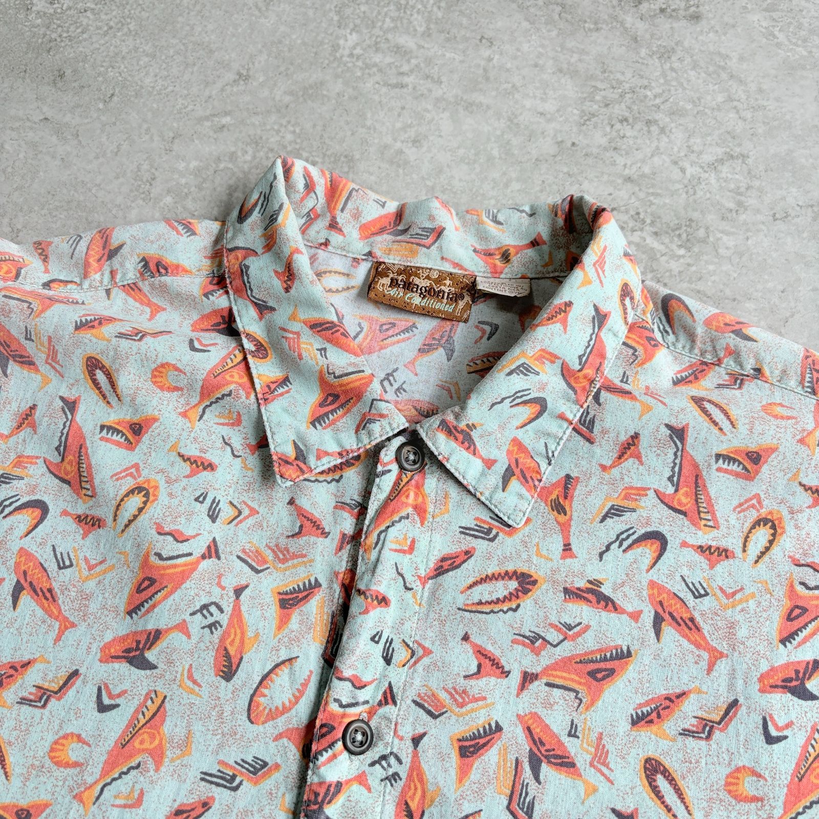 00s Patagonia パタゴニア A/C シアサッカー 半袖シャツ L 90s patagonia A/Cshirt Cotton Short sleeve shirt
