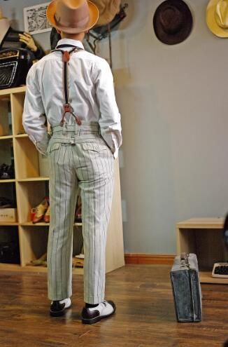 ☆これぞヴィンテージ アメリカン20's リネン サスペンダーボタン付