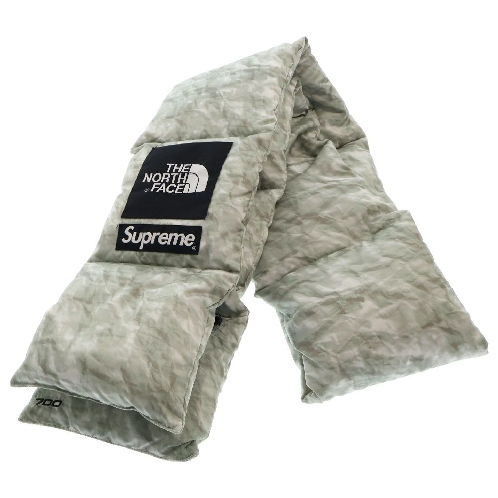 【大人気】ノースフェイス✖️シュプリーム　ダウンマフラー　ペーパープリント SUPREME (シュプリーム) 19AW × THE NORTH FACE Paper Down