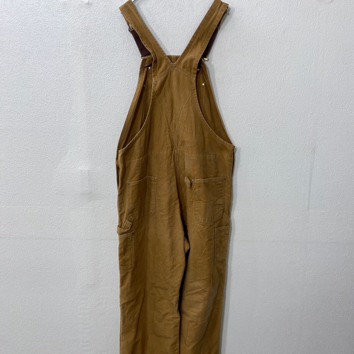 Carhartt 中綿 ダック ダブルニー オーバーオール W44 ブラウン