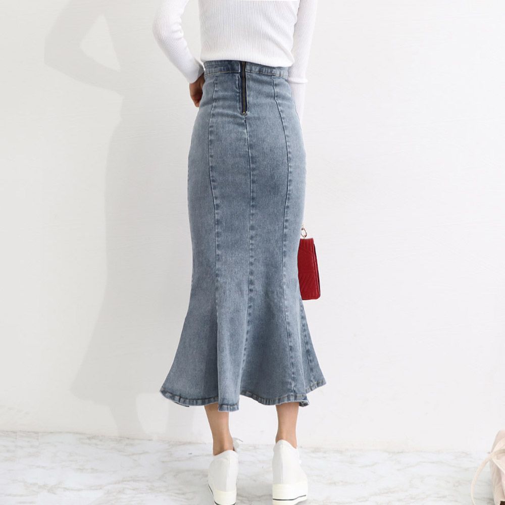 美品✨バーバリー デニムカラー マーメイド フレアスカート ノバチェック タイト BURBERRY BLUE LABEL(バーバリーブルーレーベル) Nova check