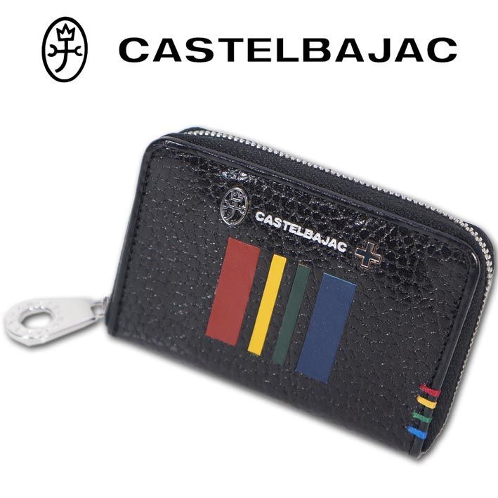 カステルバジャック CASTELBAJAC 牛革 小銭入れ コインケース パスケース Quattro クアトロ メンズ レディース ブラック 黒 本革 レザー イタリアンレザー ユニセックス 男女兼用 定価9 900円 無料ラッピング