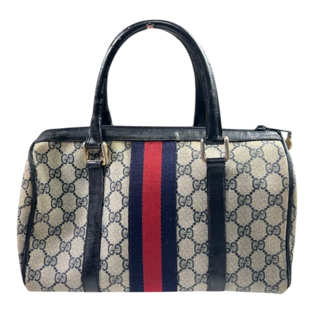 gucci グッチ OLD GUCCI グッチ シェリーライン ハンドバッグ ミニボストンバッグ 廃盤 GG柄 PVCレザー