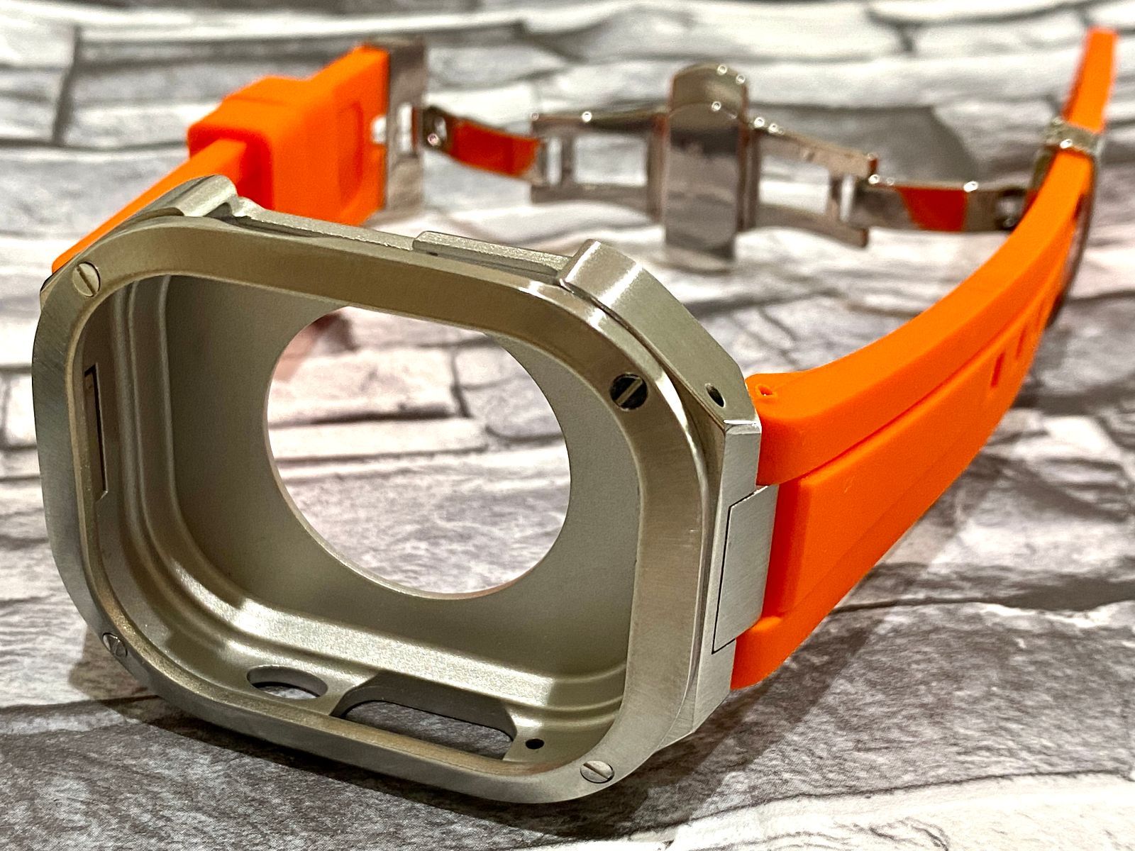 アップルウォッチバンド ラバーベルト カバー ステンレス Apple Watch ケース 49mm ウルトラ ultra スポーツ メンズ レディース17