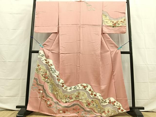 平和屋着物○訪問着 辻が花 流水雪輪花文 金銀彩 正絹 逸品