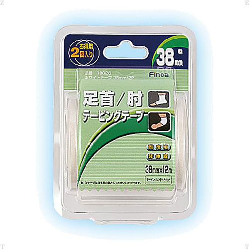 爆買い，新作 【ロット販売：入り数6】 Finoa(フィノア) ホワイトテープ 38mm 2ケ ボディーケア テーピング (10026)、選択 その他
