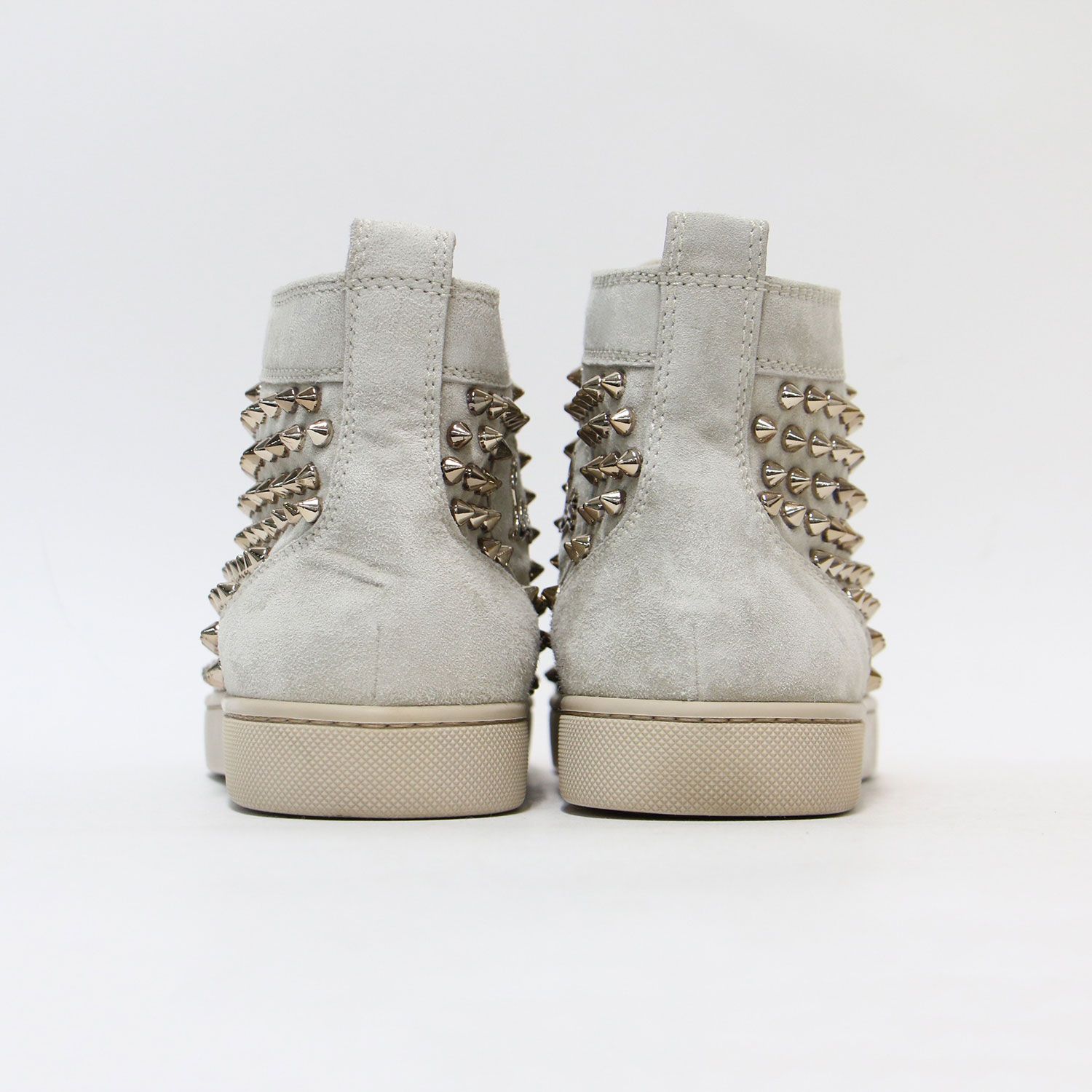 ルブタン 24.5  ベージュ Christian Louboutin スニーカー ハイカット ライトベージュ