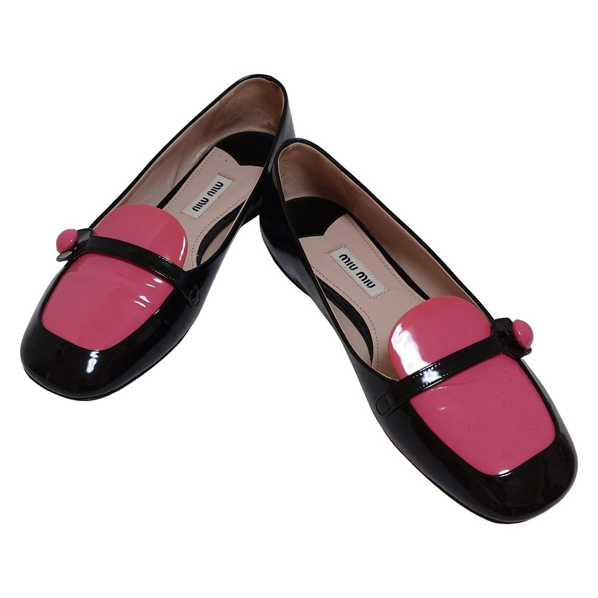 miumiuビジューフラット miumiu ミュウミュウ ヴィジューつきフラットシューズ 38.5
