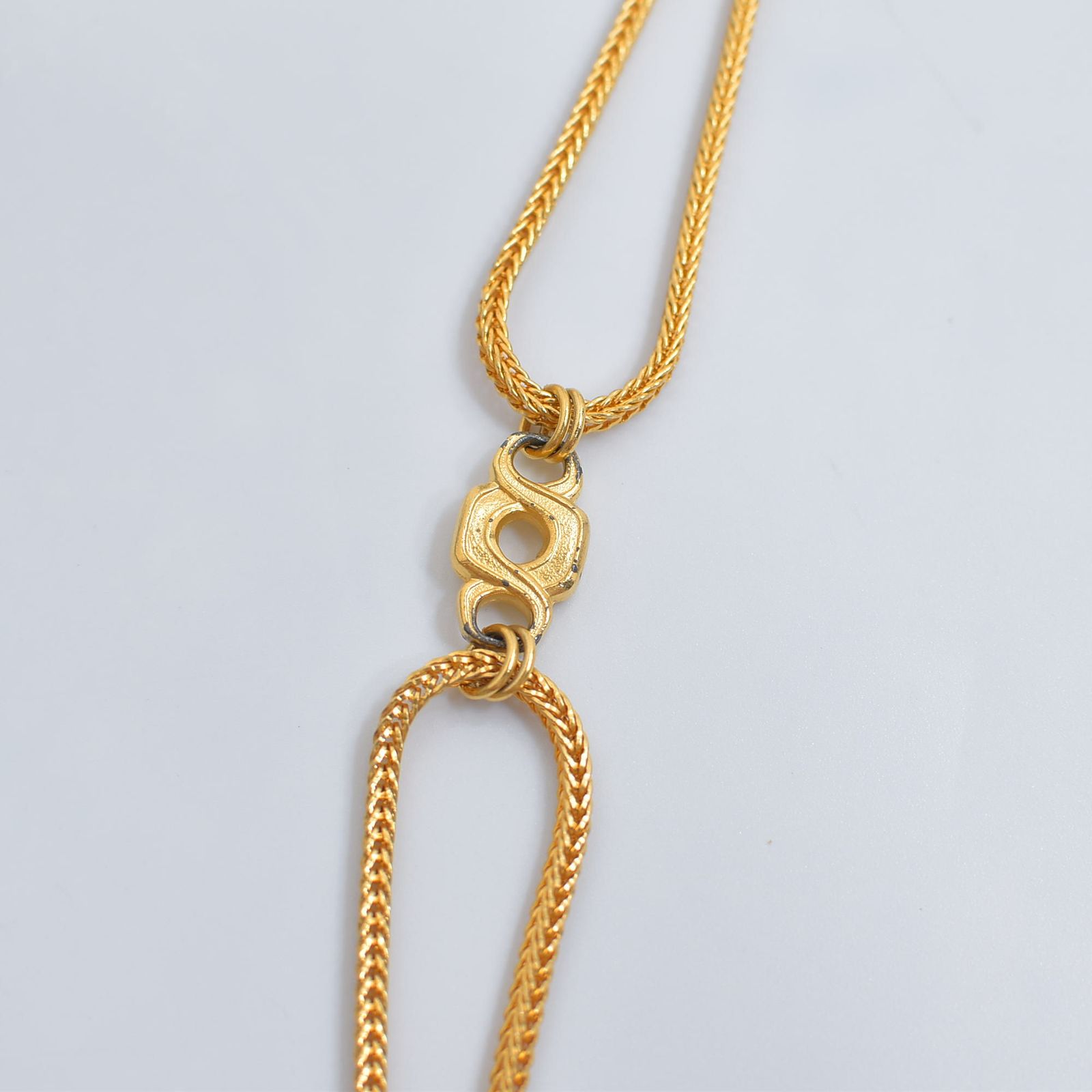 ゴールドチェーン ロングネックレス 変則デザイン ヴィンテージ ビンテージ アクセサリー vintage chain necklace