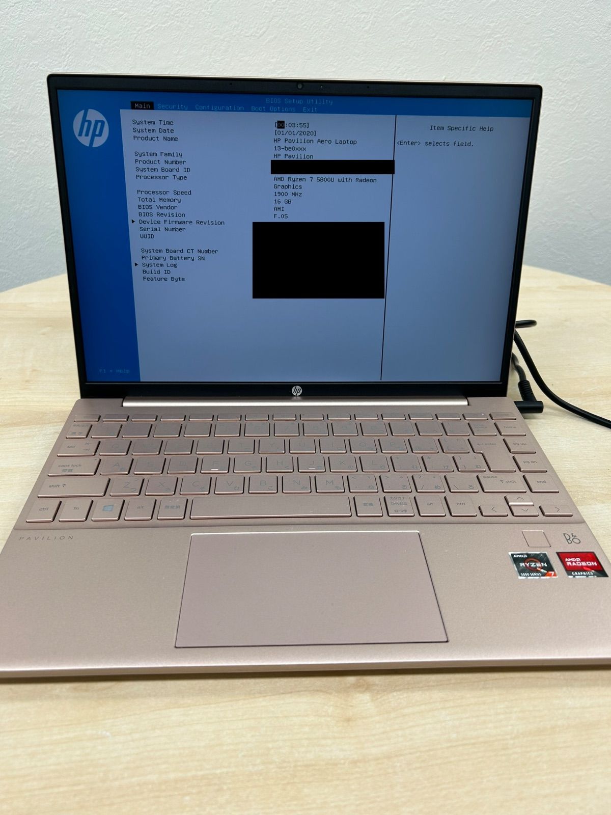 HP Pavilion Aero Laptop 13-be0xxx Ryzen7 16GB ジャンク ノート