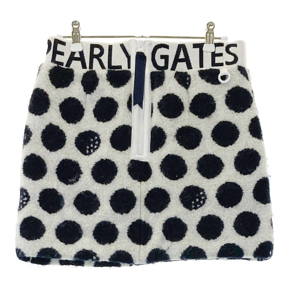 サイズ：0 PEARLY GATES パーリーゲイツ  バックジップ 中綿スカート ドット柄 ホワイト系 [240101412797] ゴルフウェア レディース ストスト サイズ：0 PEARLY GATES パーリーゲイツ バックジップ 中綿