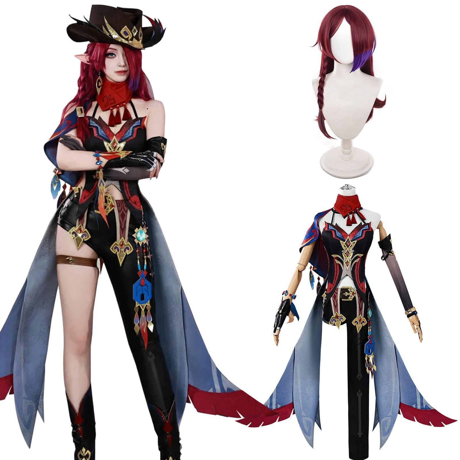 原神 コスプレ 雷電将軍 ウィッグ Color:雷電将軍 ウィッグ付き_Size:M