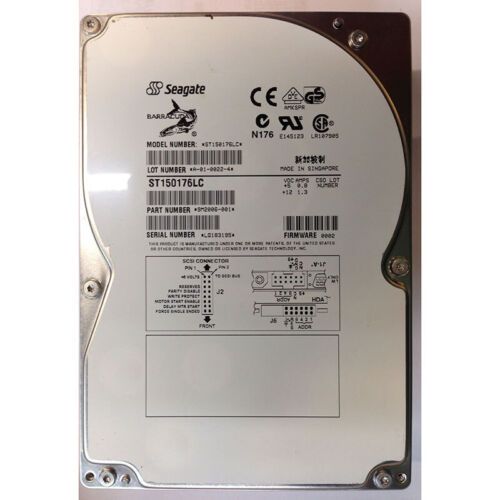 ST150176LC - Seagate 50GB 7200 RPM SCSI 3.5インチ HDD Ultra 2 80 ピン