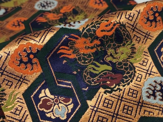 平和屋着物 男性 馬乗り袴 吉祥花鳥文 龍 金糸 ud