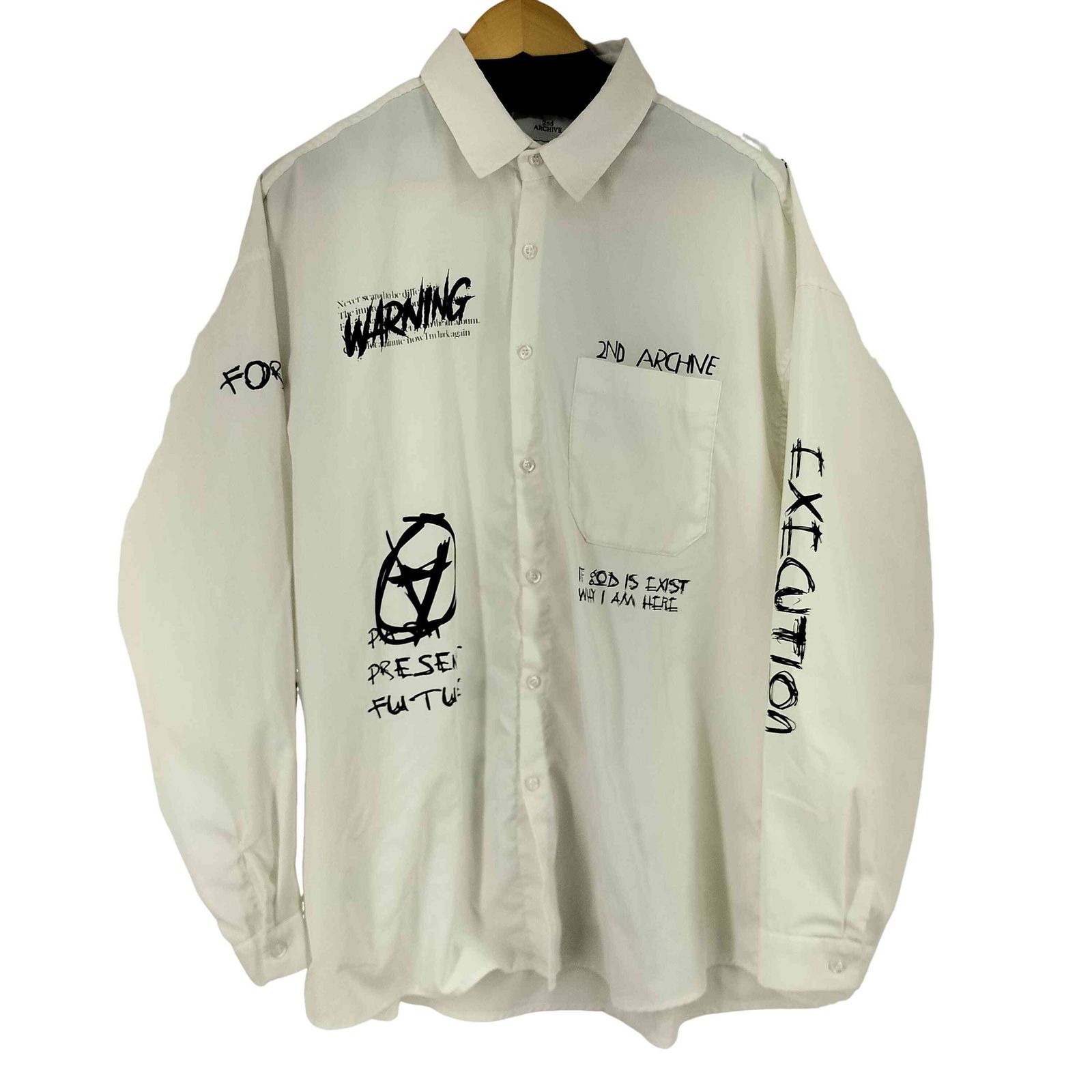ユーズドフルギ USED古着 2nd Archive Beyond Horizon プリント L/S シャツ  メンズ 表記無 