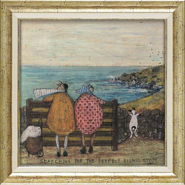 【メルカリShopsフォームス店】サムトフト「ピクニックの穴場を探そう」Mサイズ ゲル加工アート アートフレーム 絵画 インテリア