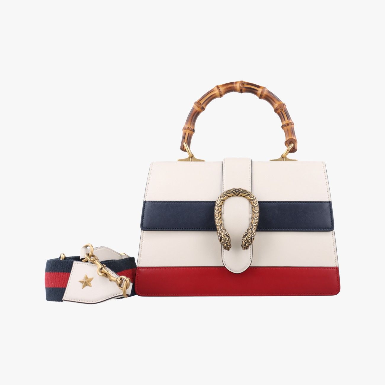 グッチGucciディオニュソス ホワイト×ネイビー×レッド レザー 448075 I021187155