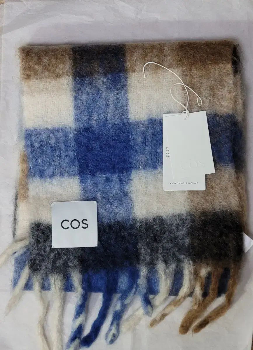 COS チェック柄マフラー モヘア COS チェック柄マフラー モヘア