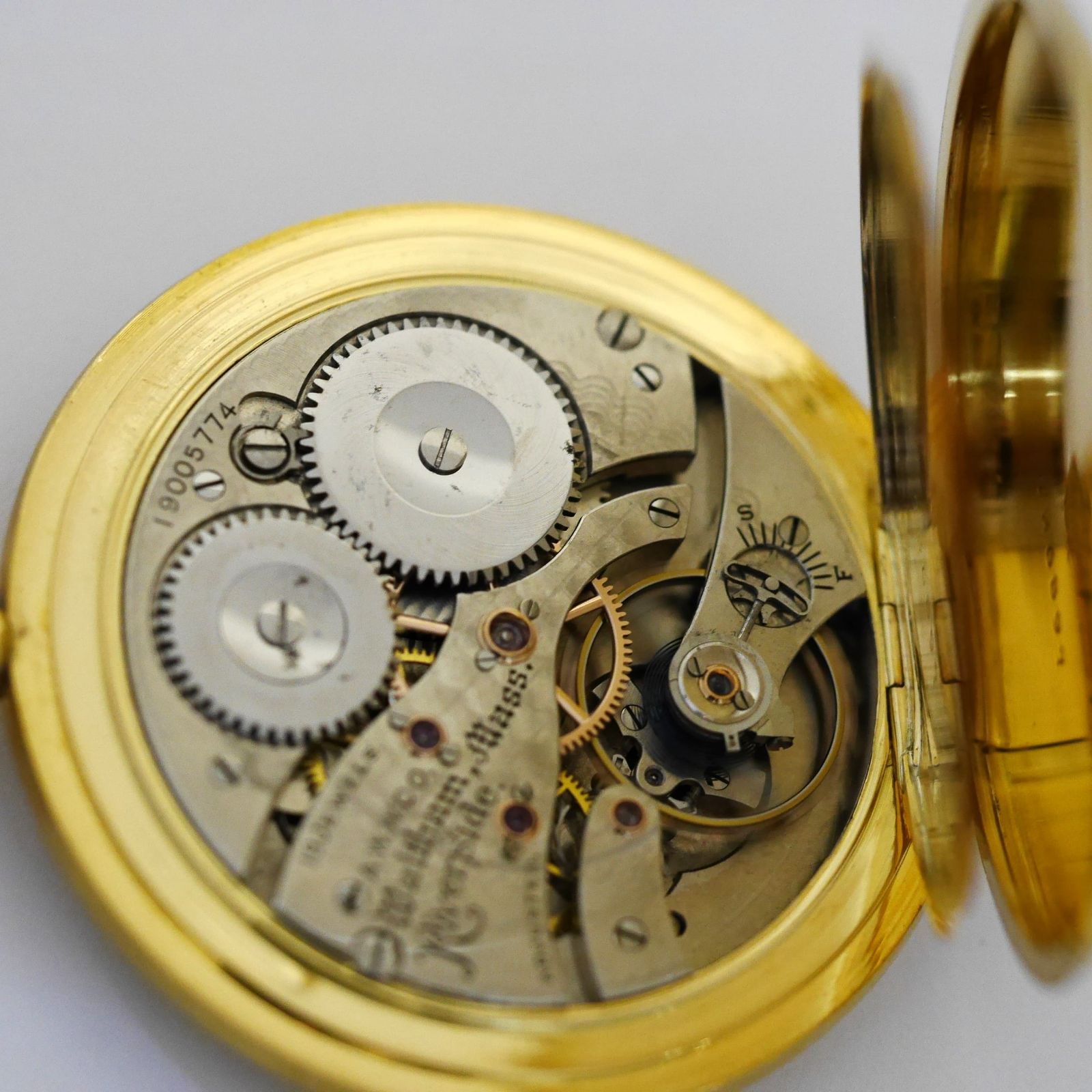 no7【名機リバーサイド】ウォルサム Waltham K18 金無垢 ROY製