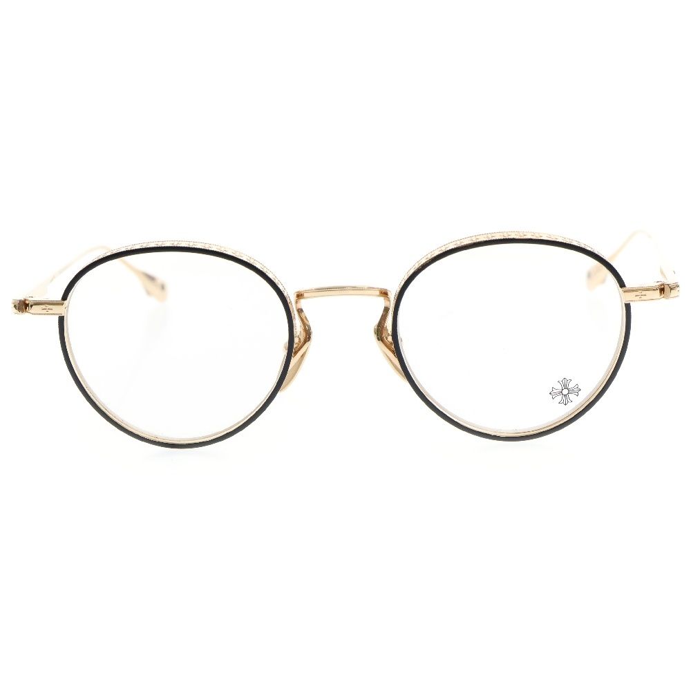 CHROME HEARTS クロムハーツ THICK ラウンドメタルフレームサングラス ゴールド|クリア