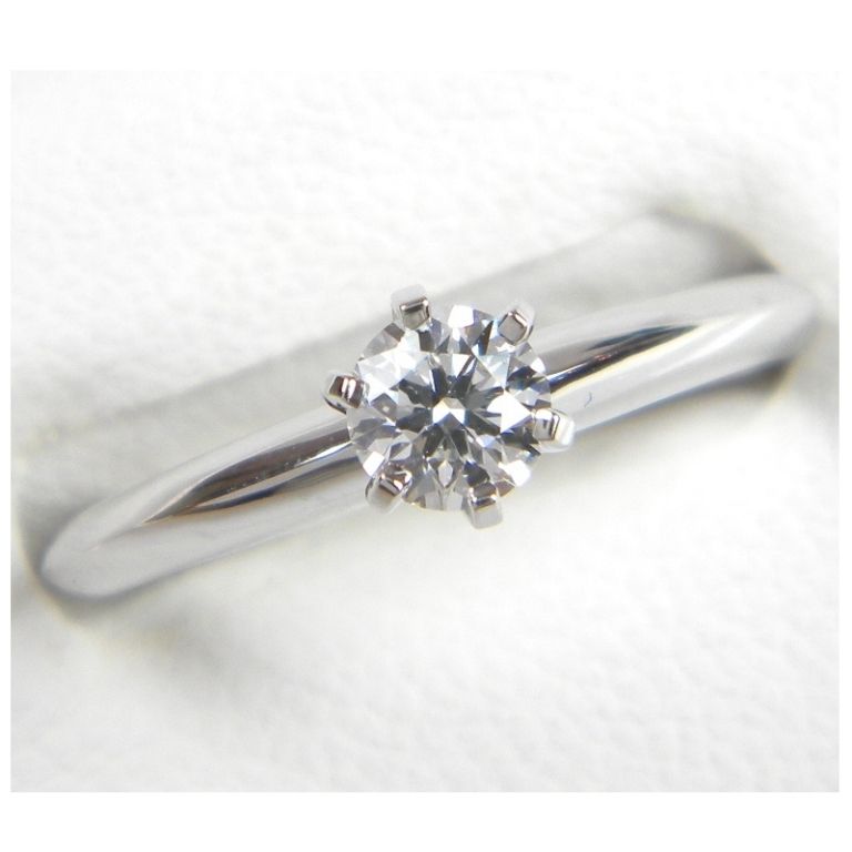 ティファニー TIFFANY＆Co. Pt950 ダイヤモンド立爪リング ＃8 0.30ct