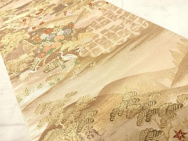 正絹 袋帯 六通柄 ヨーロピアン唐草図案 ホワイト地 極上 逸品 未使用品 正絹 袋帯 六通柄 ヨーロピアン唐草図案 ホワイト地 極上 逸品