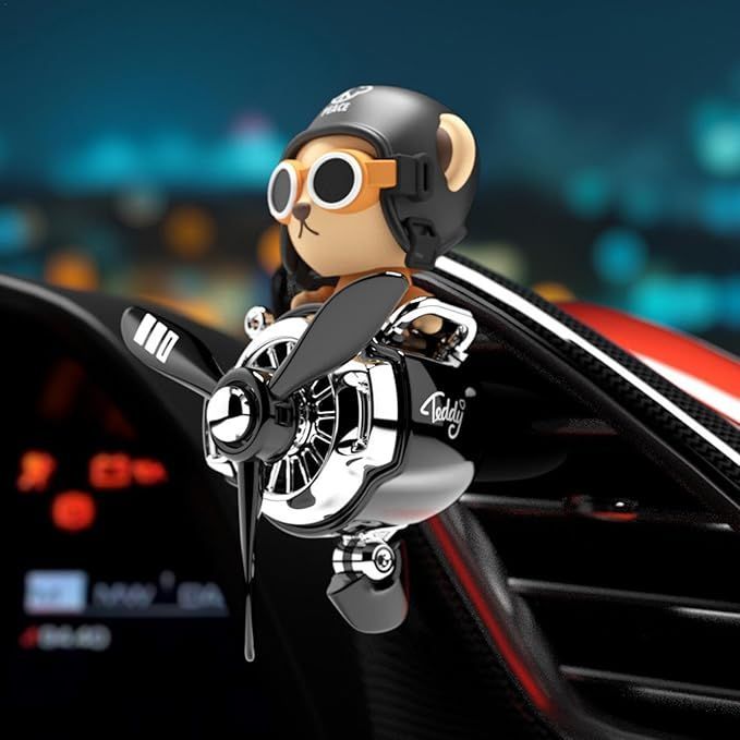 数量限定】 【在庫処分】車用 芳香剤 熊 パイロット プロペラ