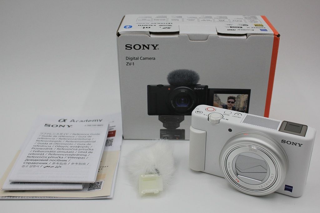 ■ほぼ新品■ SONY VLOGCAM ZV-1 ボディ ホワイト ウィンドスクリーン付属