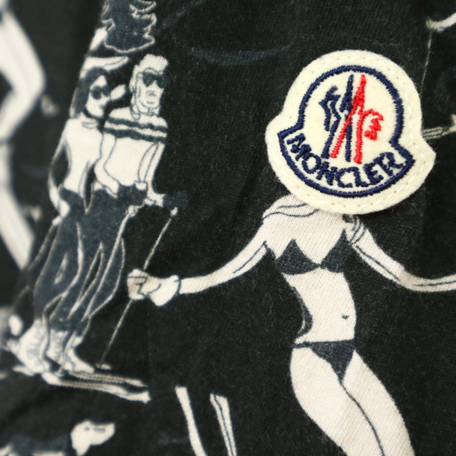 モンクレール MONCLER スキープリント 総柄 Tシャツ 半袖 希少 グレー 
