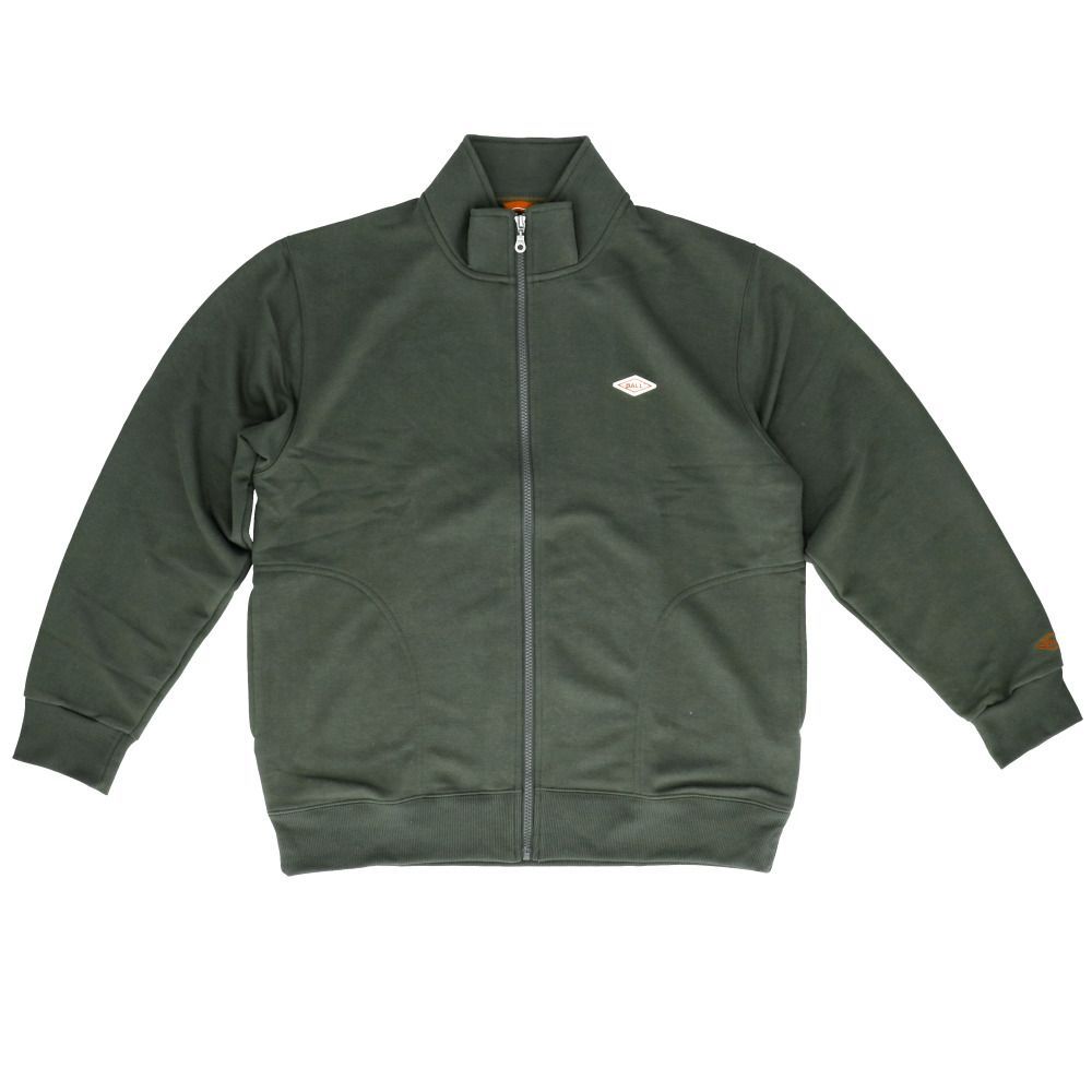 KHAKI  LLサイズ  BALL 裏毛 ワッペン付きスタンドジャケット BALL ジャケット ボール 64532 裏毛 ワッペン付きスタンドジャケット ブルゾン カジュアルジャケット ジャンパー メンズ ブランド 無