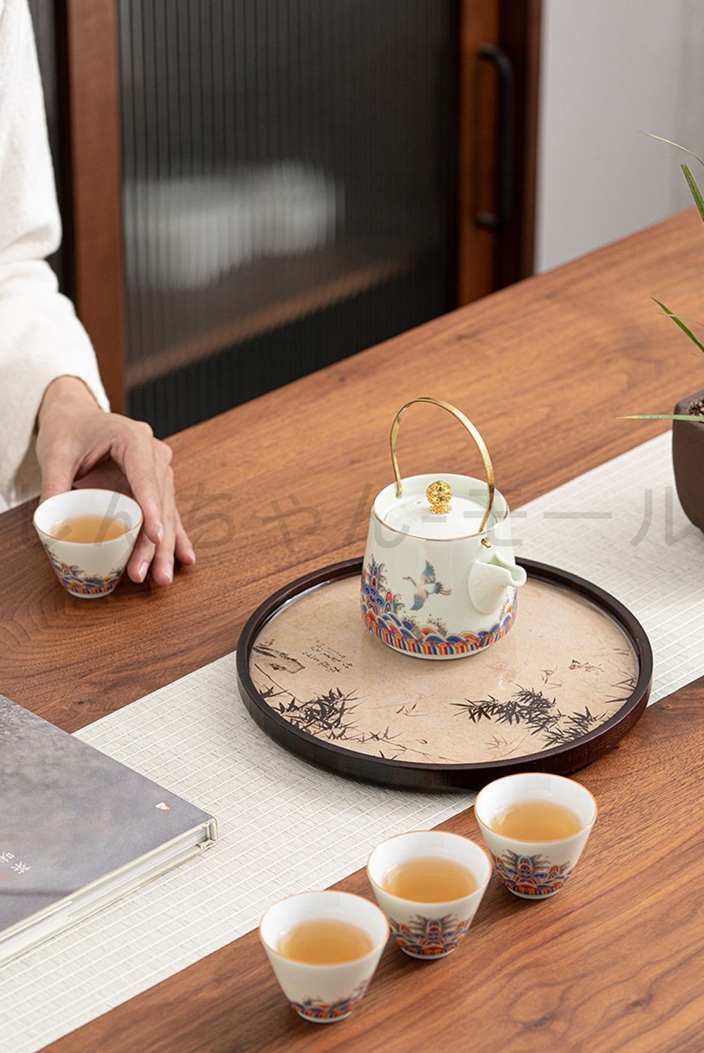 【超希少‼️】昭和 当時物 レザー製 高級感 トレイ アンティーク 工芸品 食器 美術品・アンティーク・コレクション 竹柄 小皿 トレー 小サイズ
