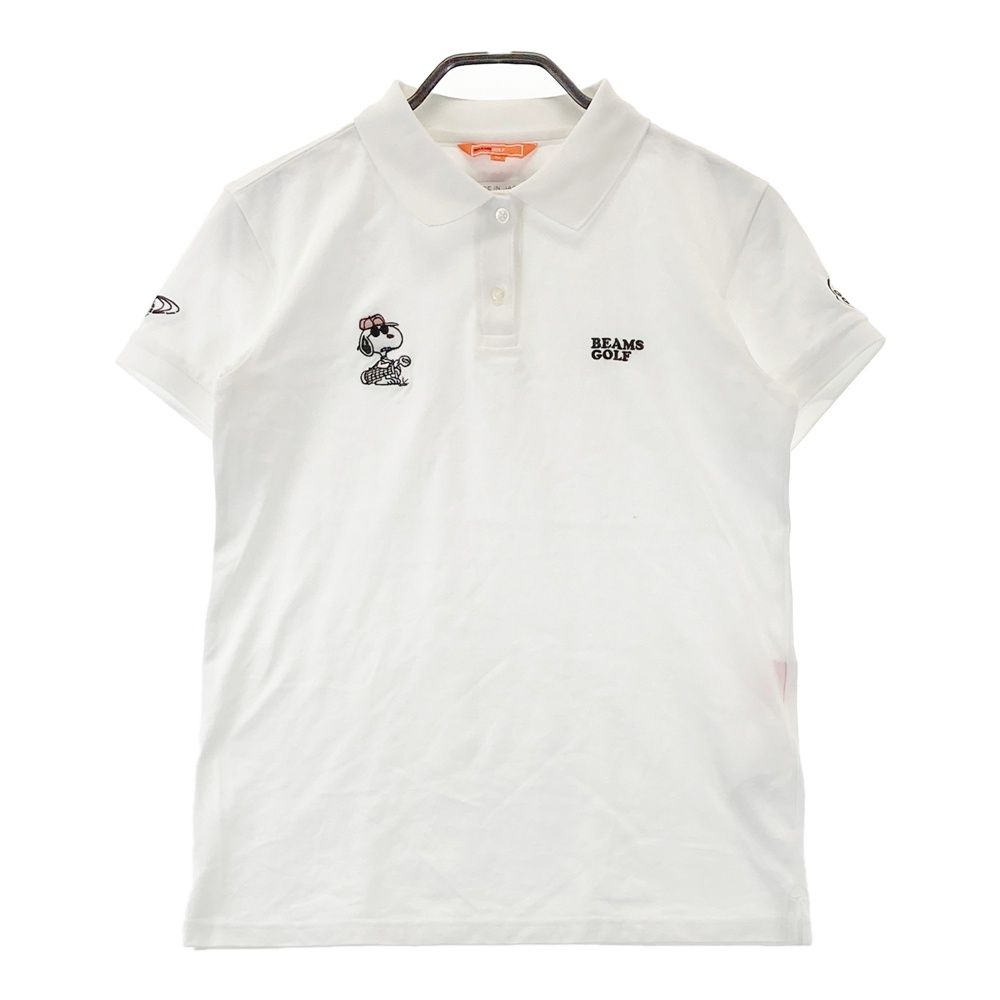 サイズ：M BEAMS GOLF ビームスゴルフ ×PEANUTS 半袖ポロシャツ スヌーピー  ブラック系 [240101364895] ゴルフウェア レディース ストスト サイズ：M BEAMS GOLF ビームスゴルフ ×PEANUTS 半袖ポロシャツ