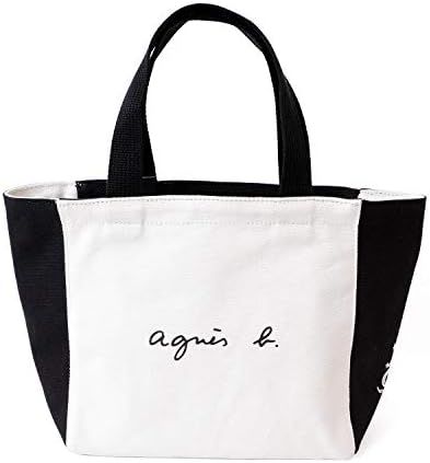 agnes b. アニエスベー トートバッグ レザール リバーシブル ロゴ とかげ ミニトート ツートン コットン キャンバス ショップバッグ付 アニエスべー
