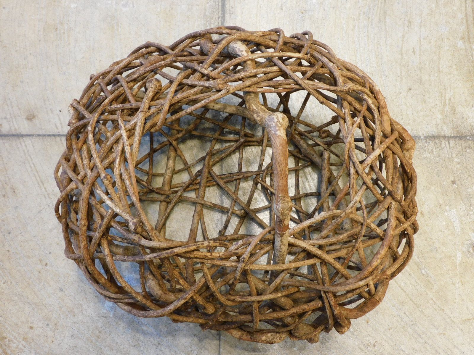 ふるいあけび編みの籠 花籠 HK-a-05630 古道具 古民芸 花籠 見立て花器 花瓶 フラワーベース カゴ 掛け花 掛花 民藝 NEXPOTALLINN_EU