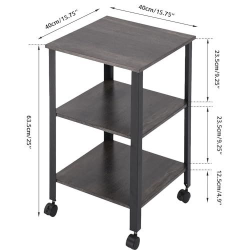 商品 ベッドサイド テーブル ソファーサイド 物置テーブル サイドテーブル 方形-グレー MONCOT 3段
