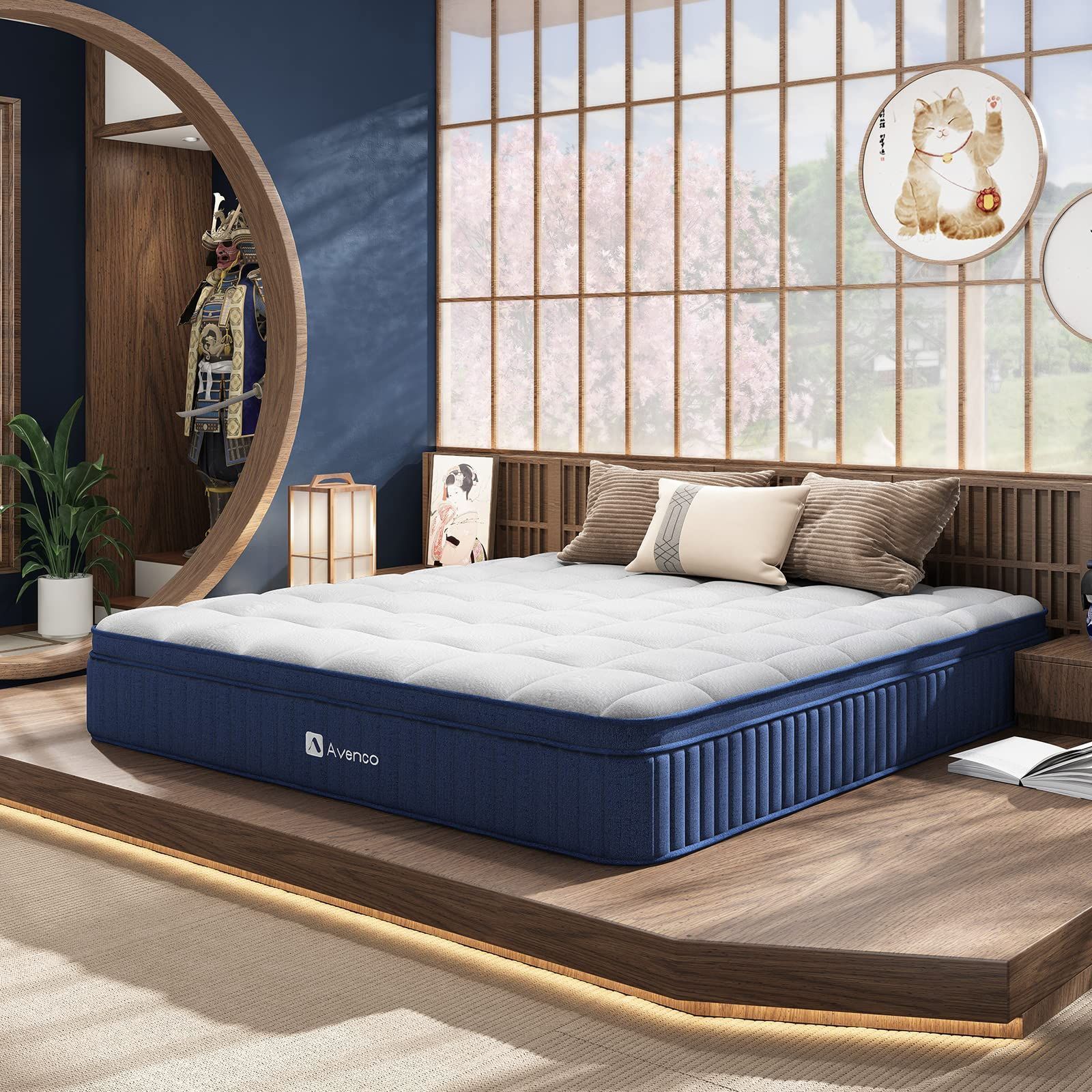 新着商品 3ゾーン 高密度コイル476個 体圧分散 ポケットコイルマットレス 竹炭ジェルフォーム 厚さ26cm 空気清浄 セミダブル しっかり支え力 マットレス ベッドマットレス Avenco 120cm×195cm×26cm