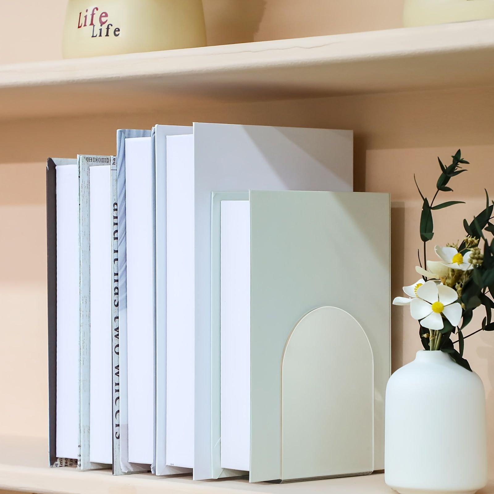 新着商品】6個セット アクリル製ブックエンド、透明L型ブック