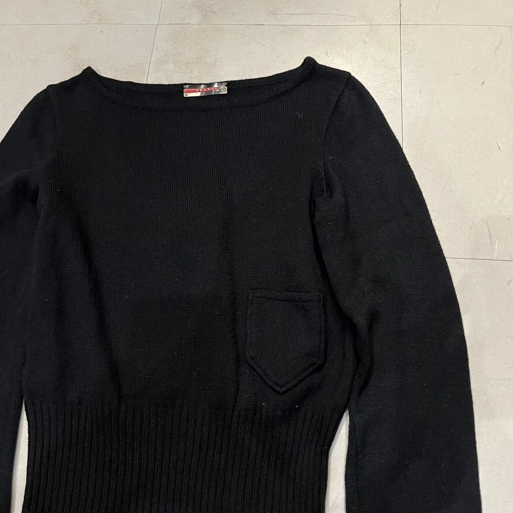 PRADA SPORT プラダ スポーツ ウール ニット セーター 52 PRADA - PRADA プラダ ニット・セーター 52(XL位) 黒 【古着