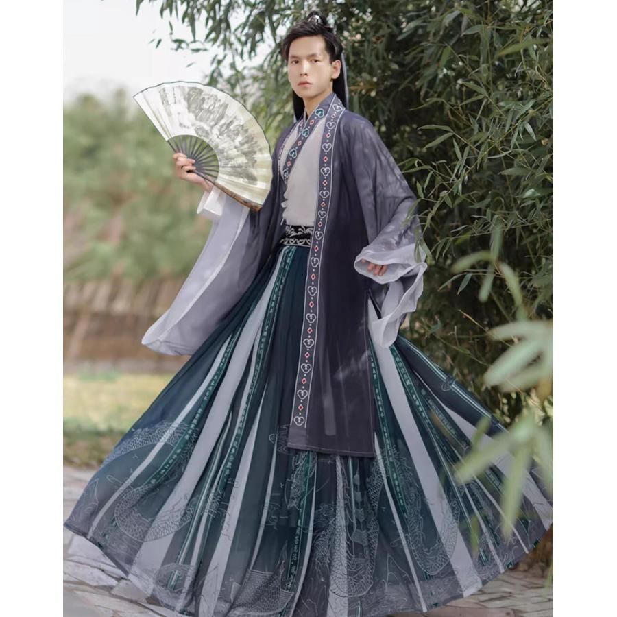 ♥ 大人漢服 男女お揃い ペアルック チャイナ服 中華コスプレ衣装 羽織付き3点セット メンズ レディース 振袖羽織 交差襟 中華衣装 飄逸 漢服 BJ0903ML304 IMPECCABLEHEALTHCARESERVICES_COM