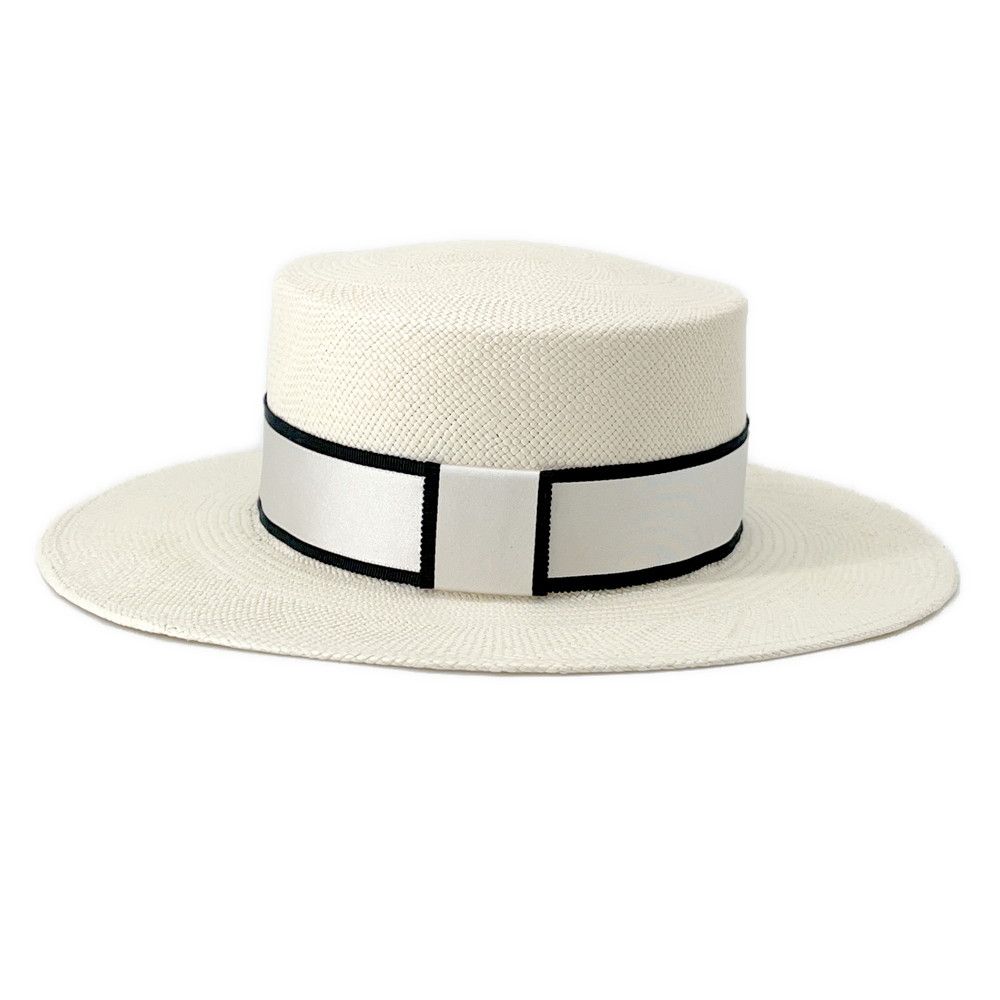 CHANEL ココマーク ストローハット 麦わら帽子 ホワイト グリーン