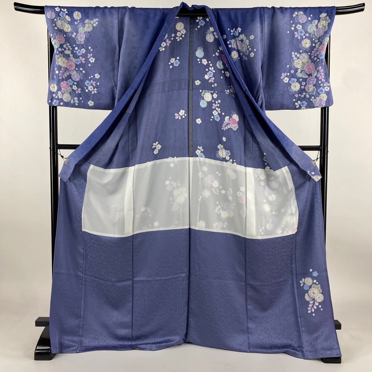 965 正絹絵羽柄長襦袢 袷 新品半襟後付け 訪問着 身丈171.5cm 裄丈68cm L 袷 徳永憲峯 バチ衿 背抜き 落款